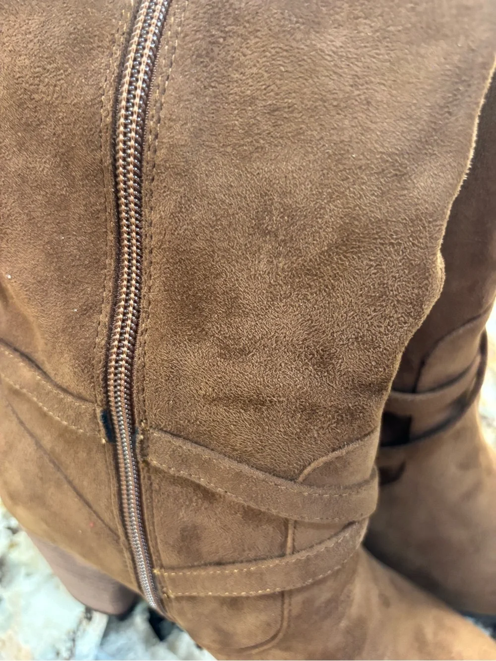 Madden Girl Daallas Brown Over-the-Knee Slouch Boots with Buckle Strap